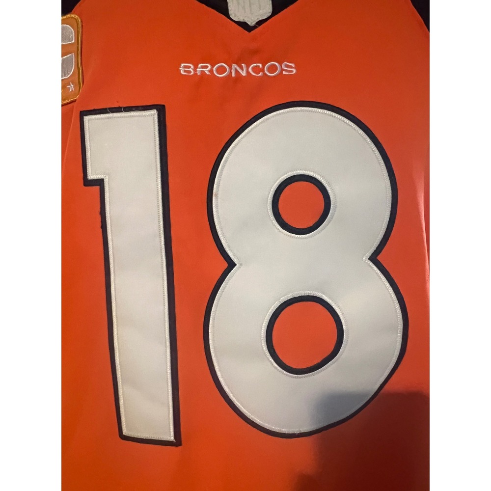 Nike Peyton Manning Denver Broncos Jersey Mens 52 Orange Good Captain Patch 18 - Picture 3 of 11